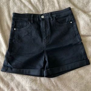 High Rise Black Shorts